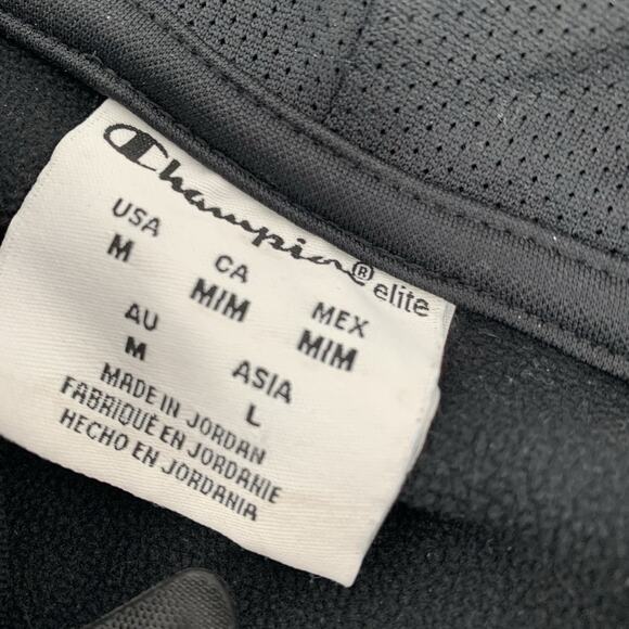 Champion Elite Performance Quarter Zip Hoodie Jacket Size Medium Mens Black M - Picture 3 of 6